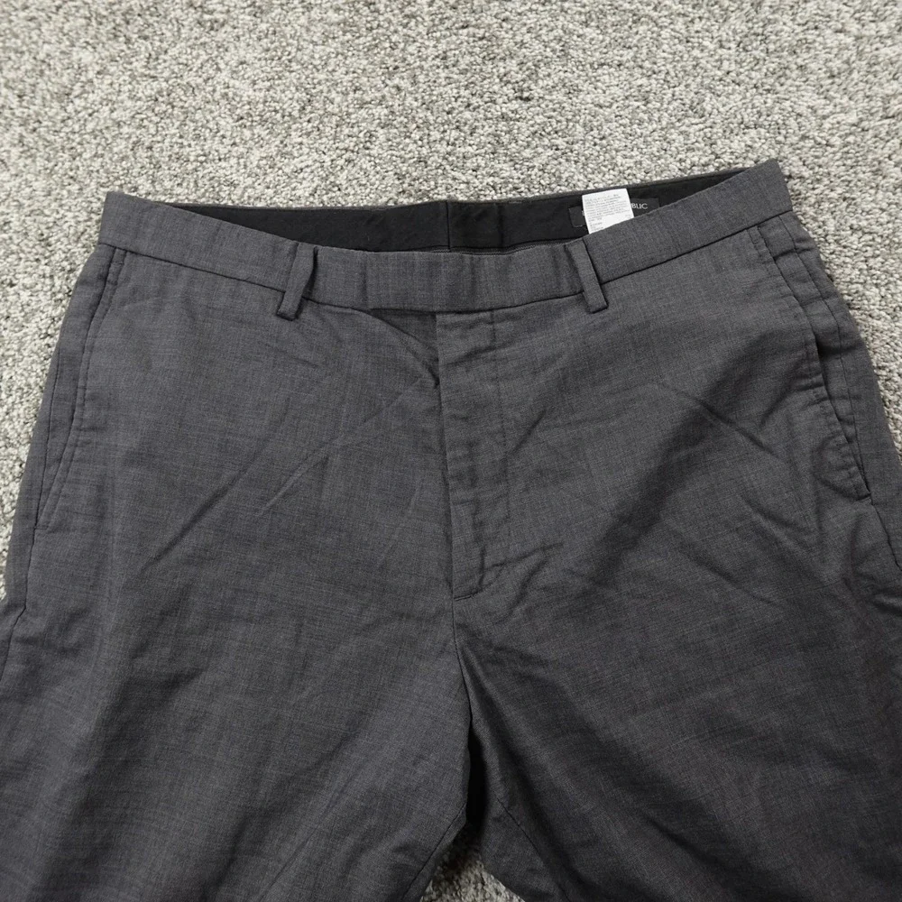 Banana Republic Pants Mens 34X34 Gray Wool Chino Trouser‎ Slacks Flat Front Flex